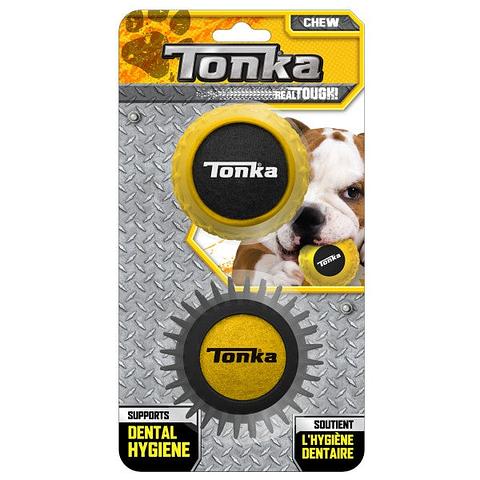 Tonka  Armour Ball - Twin Set Yellow/Black on Blister for the chewers