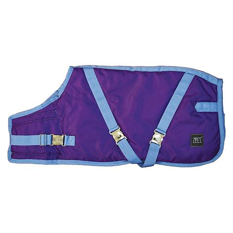ZEEZ SUPREME DOG COAT (46cm) - Purple / blue trim
