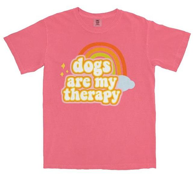 Dogs Are My Therapy T-shirts - Pink Watermelon