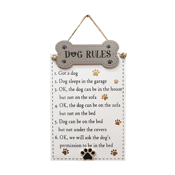 Dog Rules - Hanging Wall Sign