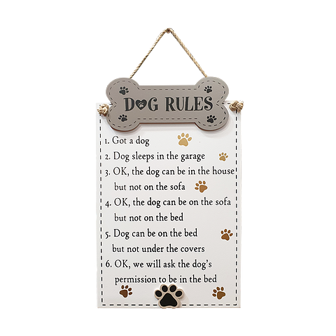 Dog Rules - Hanging Wall Sign