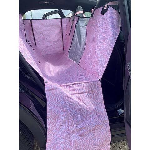 Car back seat cover -  Pink Zebra