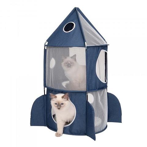 Vesper Rocket Cat Home - Blue 90 x 90 x 50cm