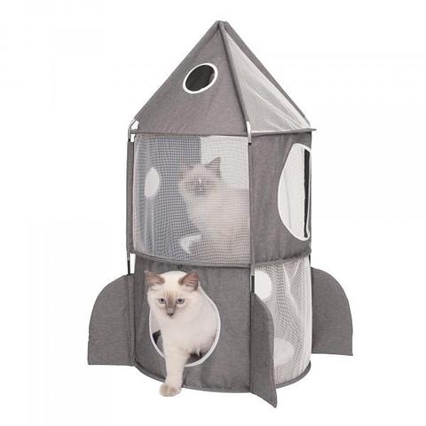 Vesper Rocket Cat Home - Grey  90 x 90 x 50cm